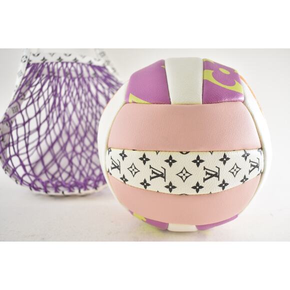 Louis Vuitton SS20 Pink White Black Monogram Giant Volleyball Purple Net Bag - Picture 10 of 16